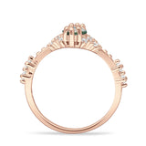 Marquise Halo Beaded Ring