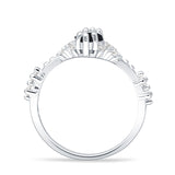 Marquise Halo Beaded Ring