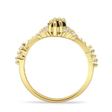 Marquise Halo Beaded Ring
