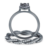 Two Piece Wedding Set Twisted Ring