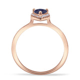 Pear Teardrop Halo Solitaire Ring