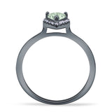 Pear Teardrop Halo Solitaire Ring