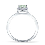 Pear Teardrop Halo Solitaire Ring