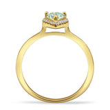 Pear Teardrop Halo Solitaire Ring