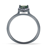 Pear Teardrop Halo Solitaire Ring