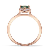 Pear Teardrop Halo Solitaire Ring