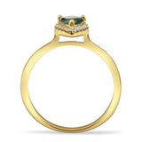 Pear Teardrop Halo Solitaire Ring