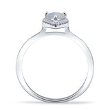 Pear Teardrop Halo Solitaire Ring