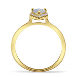 Pear Teardrop Halo Solitaire Ring