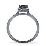 Pear Teardrop Halo Solitaire Ring