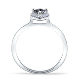 Pear Teardrop Halo Solitaire Ring