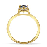 Pear Teardrop Halo Solitaire Ring