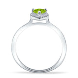 Pear Teardrop Halo Cubic Zirconia Solitaire Ring 925 Sterling Silver