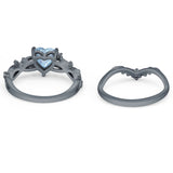 Two Piece Heart CZ Ring