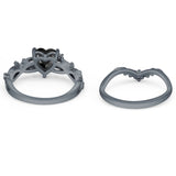 Two Piece Heart CZ Ring