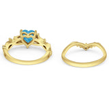 Two Piece Heart CZ Ring