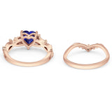Two Piece Heart CZ Ring