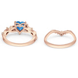 Two Piece Heart CZ Ring