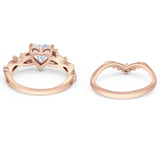 Two Piece Heart CZ Ring