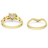 Two Piece Heart CZ Ring