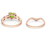 Two Piece Heart CZ Ring