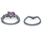 Two Piece Heart CZ Ring