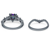 Two Piece Heart CZ Ring