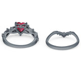 Two Piece Heart CZ Ring