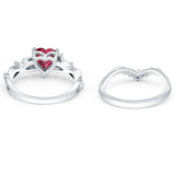 Two Piece Heart CZ Ring