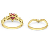 Two Piece Heart CZ Ring