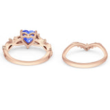 Two Piece Heart CZ Ring