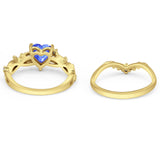 Two Piece Heart CZ Ring
