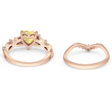 Two Piece Heart CZ Ring