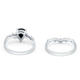 Two Piece Pear CZ Ring