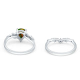 Two Piece Pear CZ Ring