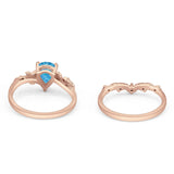 Two Piece Pear CZ Ring