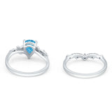 Two Piece Pear CZ Ring