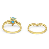 Two Piece Pear CZ Ring