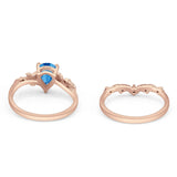 Two Piece Pear CZ Ring