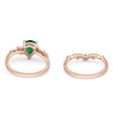 Two Piece Pear CZ Ring