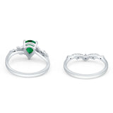 Two Piece Pear CZ Ring