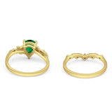 Two Piece Pear CZ Ring