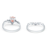 Two Piece Pear CZ Ring
