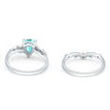 Two Piece Pear CZ Ring
