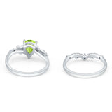 Two Piece Pear CZ Ring