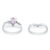Two Piece Pear CZ Ring