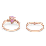 Two Piece Pear CZ Ring