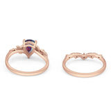 Two Piece Pear CZ Ring