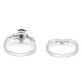 Two Piece Pear CZ Ring