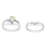Two Piece Pear CZ Ring